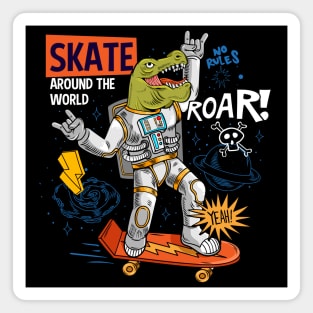 T Rex Skate Roar Magnet